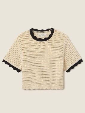 Trovata Cream Crochet Jules sweater Medium